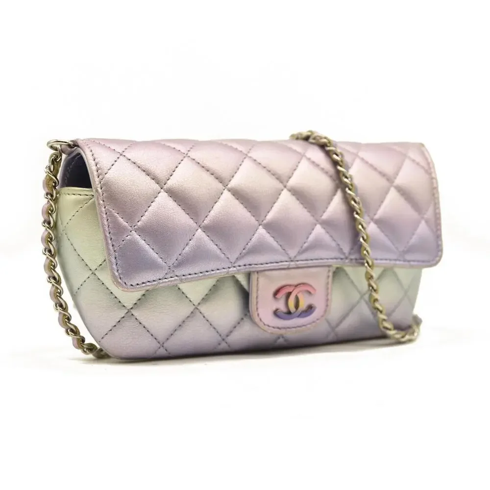 Chanel Gradient Metallic Calfskin Quilted Glasses Case